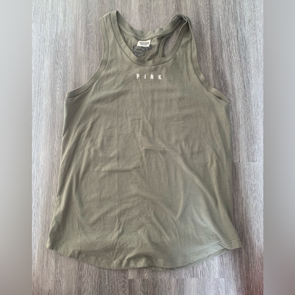 Victoria Secret Pink Tank Top - Olive Green - Size Small